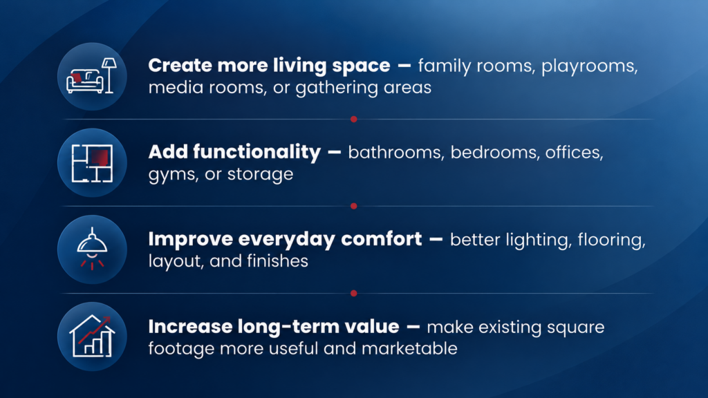 Basement Remodeling Advantages